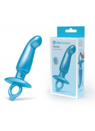 Голубая анальная пробка для массажа простаты Hither Silicone Prostate Plug - 14,3 см. - b-Vibe - в Брянске купить с доставкой