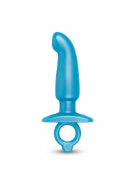 Голубая анальная пробка для массажа простаты Hither Silicone Prostate Plug - 14,3 см. - b-Vibe - в Брянске купить с доставкой