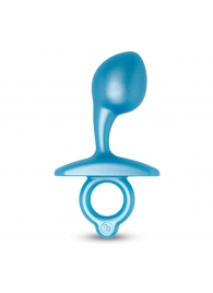 Голубая анальная пробка для массажа простаты Bulb Silicone Prostate Plug - 10,7 см. - b-Vibe - в Брянске купить с доставкой