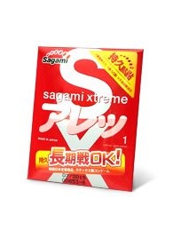 Утолщенный презерватив Sagami Xtreme FEEL LONG с точками - 1 шт. - Sagami - купить с доставкой в Брянске