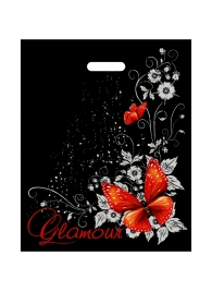 Черный пакет Glamour с вырубной ручкой (38х47 см) - Сима-Ленд - купить с доставкой в Брянске