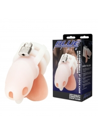 Белая клетка для пениса Silicone Small 2 in Cock Cage With Ball Divider - BlueLine - купить с доставкой в Брянске