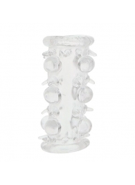 Прозрачная насадка на пенис с шипами и бугорками JELLY JOY LUST CLUSTER CLEAR - Dream Toys - в Брянске купить с доставкой