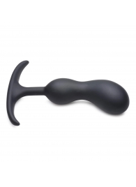 Черный массажер простаты с утяжелителями Premium Silicone Weighted Prostate Plug Medium - 16,3 см. - XR Brands - в Брянске купить с доставкой