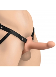 Телесный полый страпон на черных регулируемых ремешках 2’’ Erection Smooth Silicone Penis Sheath - XR Brands - купить с доставкой в Брянске