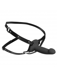 Черный полый страпон с вибрацией 2’’ Erection 28X Smooth Vibrating Silicone Penis Sheath - XR Brands - купить с доставкой в Брянске