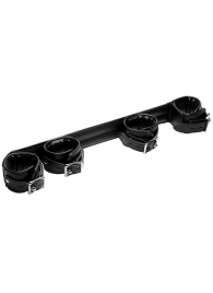 Черная распорка с манжетами для рук и ног Deluxe Rigid Spreader Bar - XR Brands - купить с доставкой в Брянске