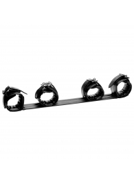 Черная распорка с манжетами для рук и ног Deluxe Rigid Spreader Bar - XR Brands - купить с доставкой в Брянске