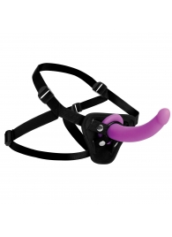 Лиловый поясной страпон Navigator Silicone G-Spot Dildo with Harness - 17,8 см. - XR Brands - купить с доставкой в Брянске