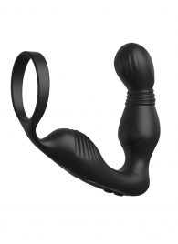 Черный вибростимулятор простаты с эрекционным кольцом Ass-Gasm Pro P-Spot Milker - Pipedream - в Брянске купить с доставкой