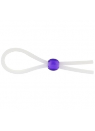 Прозрачное лассо с фиолетовой бусиной SILICONE COCK RING WITH BEAD LAVENDER - NMC - в Брянске купить с доставкой