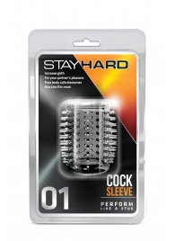 Прозрачная насадка с шипами STAY HARD COCK SLEEVE 01 CLEAR - Blush Novelties - в Брянске купить с доставкой