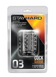 Прозрачная насадка с шипами и шишечками STAY HARD COCK SLEEVE 03 CLEAR - Blush Novelties - в Брянске купить с доставкой