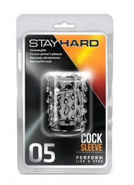 Прозрачная насадка с капельками STAY HARD COCK SLEEVE 05 CLEAR - Blush Novelties - в Брянске купить с доставкой