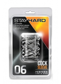 Прозрачная насадка с объёмными чёрточками STAY HARD COCK SLEEVE 06 CLEAR - Blush Novelties - в Брянске купить с доставкой