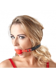 Силиконовый кляп-шар на чёрных ремешках Red Gag silicone - Orion - купить с доставкой в Брянске