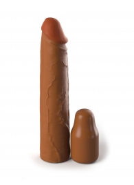 Коричневая насадка на член 2  Silicone X-tension - 20,3 см. - Pipedream - в Брянске купить с доставкой