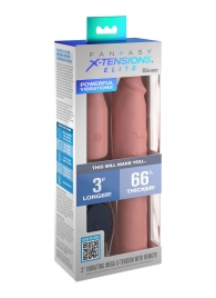 Телесная вибронасадка на член 3  Vibrating Mega X-tension with Remote - 22,9 см. - Pipedream - в Брянске купить с доставкой