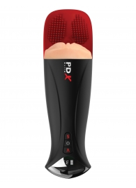 Телесный мастурбатор-вагина в черной колбе с вибрацией Fuck-O-Matic Pro XL - Pipedream - в Брянске купить с доставкой