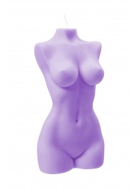 Фиолетовая интерьерная свеча в форме женского торса - 850 гр. - Pecado - купить с доставкой в Брянске