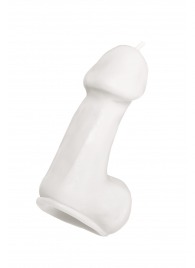 Белая свеча в форме пениса - 47 гр. - Pecado - купить с доставкой в Брянске