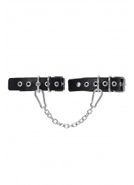 Черные оковы из одного ремешка с люверсами - Pecado - купить с доставкой в Брянске
