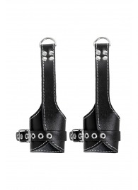 Черные подвесы с белой строчкой - Pecado - купить с доставкой в Брянске