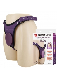 Фиолетовые трусики харнесс с платформой Caludio III - Baile - купить с доставкой в Брянске