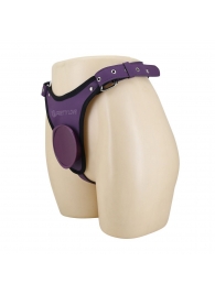 Фиолетовые трусики харнесс с платформой Caludio III - Baile - купить с доставкой в Брянске