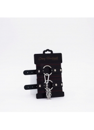 Черно-красные кожаные оковы - Crazy Handmade - купить с доставкой в Брянске
