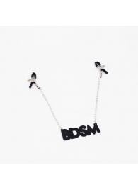 Зажимы на соски с кожаной подвеской BDSM - Crazy Handmade - купить с доставкой в Брянске