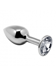 Серебристая анальная втулка с прозрачным кристаллом Mini Metal Butt Plug Size L - 9 см. - Adrien Lastic в Брянске Серебристая анальная втулка с прозрачным кристаллом Mini Metal Butt Plug Size L - 9 см. - Adrien Lastic