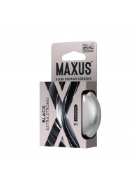 Черные утолщенные презервативы MAXUS Extra Strong с железным кейсом - 3 шт. - Maxus - купить с доставкой в Брянске