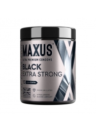 Черные утолщенные презервативы MAXUS Extra Strong с железным кейсом - 15 шт. - Maxus - купить с доставкой в Брянске