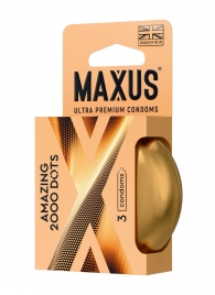 Точечные презервативы MAXUS 2000 Amazing Dots с железным кейсом - 3 шт. - Maxus - купить с доставкой в Брянске