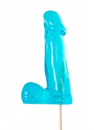 Голубой леденец в форме члена со вкусом блю кюрасао - 173 гр. - Sosuчki - купить с доставкой в Брянске
