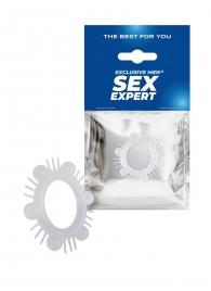 Эластичное эрекционное кольцо с шипиками и шариками - Sex Expert - в Брянске купить с доставкой