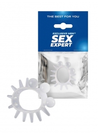 Эластичное эрекционное кольцо с шариками и лучами - Sex Expert - в Брянске купить с доставкой