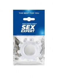 Прозрачное эрекционное кольцо со стимулирующими шариками - Sex Expert - в Брянске купить с доставкой