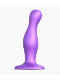 Фиолетовая насадка Strap-On-Me Dildo Plug Curvy size M - Strap-on-me - купить с доставкой в Брянске