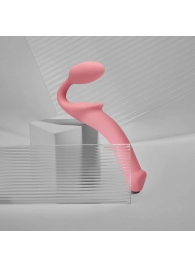 Розовый безремневой страпон Strap-on-me Semi-Realistic Bendable Strap-On size L - Strap-on-me - купить с доставкой в Брянске