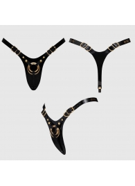 Черный пояс для фиксации насадок Strap-On-Me Leatherette Harness Fabulous - Strap-on-me - купить с доставкой в Брянске