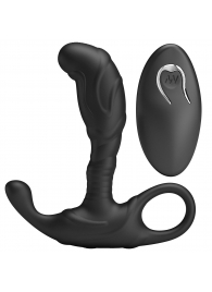 Черный изогнутый массажёр простаты с вибрацией и пультом ДУ - Baile - в Брянске купить с доставкой