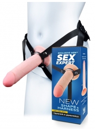 Мужской полый страпон на регулируемых ремешках - 22 см. - Sex Expert - купить с доставкой в Брянске