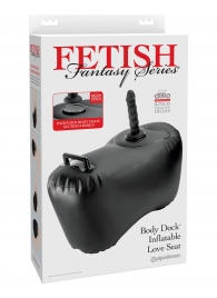 Черное надувное кресло с платформой для фиксации дилдо Body Dock Inflatable Love Seat - Pipedream - купить с доставкой в Брянске