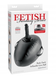 Черный надувной мяч с платформой для фиксации дилдо Body Dock Inflatable Love Ball - Pipedream - купить с доставкой в Брянске