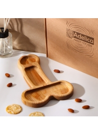 Деревянное блюдо для подачи в форме члена (25 х 16,5 х 1,7 см) - Сима-Ленд - купить с доставкой в Брянске