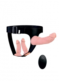 Женский страпон с 3 насадками и вибрацией - Erowoman-Eroman - купить с доставкой в Брянске