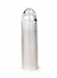 Прозрачная закрытая насадка на пенис с ребрышками - 16 см. - Sex Expert - в Брянске купить с доставкой