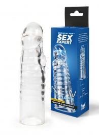 Прозрачная закрытая насадка на член - 15 см. - Sex Expert - в Брянске купить с доставкой